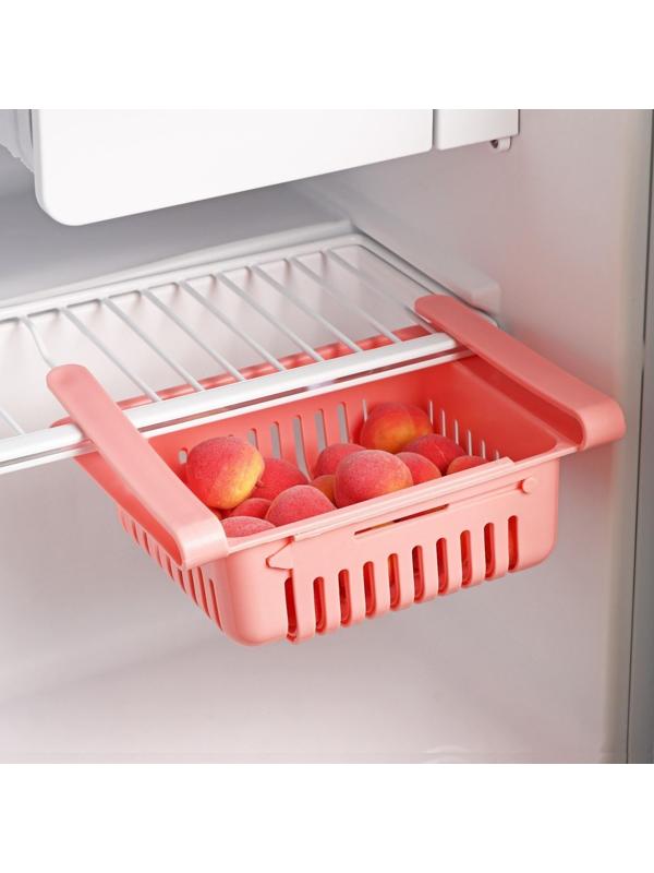 Полка подвесная в холодильник, раздвижная 23(28)×16,5×8 см, цвет МИКС