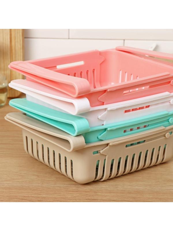 Полка подвесная в холодильник, раздвижная 23(28)×16,5×8 см, цвет МИКС