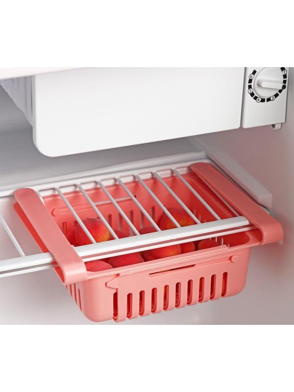Полка подвесная в холодильник, раздвижная 23(28)×16,5×8 см, цвет МИКС