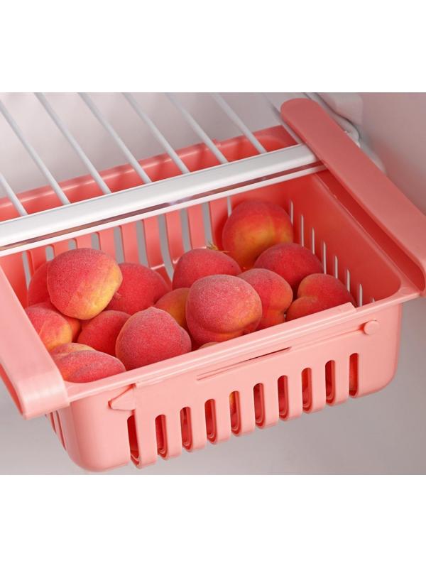 Полка подвесная в холодильник, раздвижная 23(28)×16,5×8 см, цвет МИКС