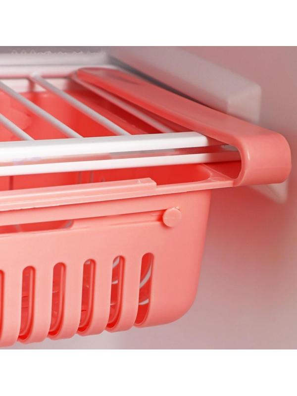 Полка подвесная в холодильник, раздвижная 23(28)×16,5×8 см, цвет МИКС