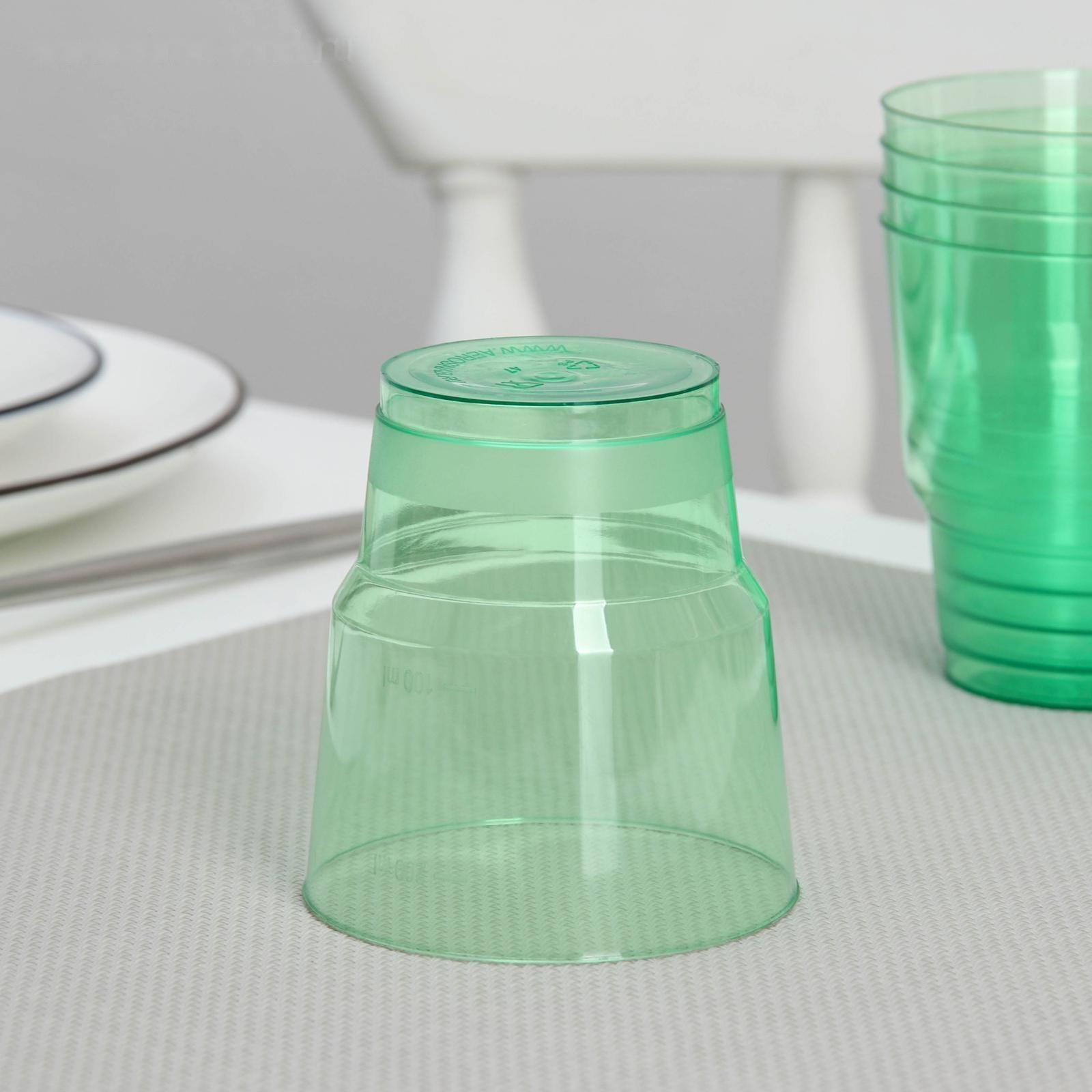 Стакан одноразовый «Кристалл», 200 мл, цвет зелёный