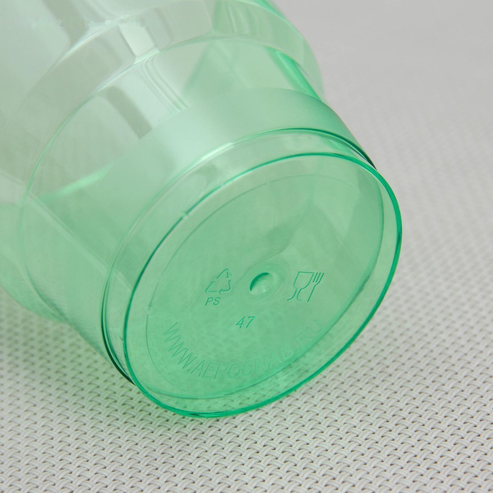 Стакан одноразовый «Кристалл», 200 мл, цвет зелёный