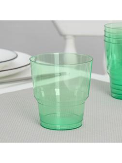 Стакан одноразовый «Кристалл», 200 мл, цвет зелёный
