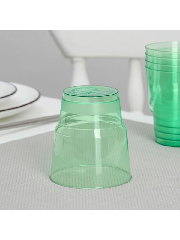 Стакан одноразовый «Кристалл», 200 мл, цвет зелёный
