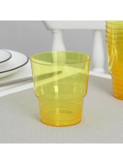 Стакан одноразовый «Кристалл», 200 мл, цвет жёлтый