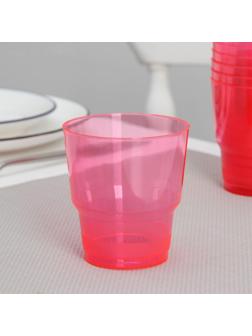 Стакан одноразовый «Кристалл», 200 мл, цвет красный