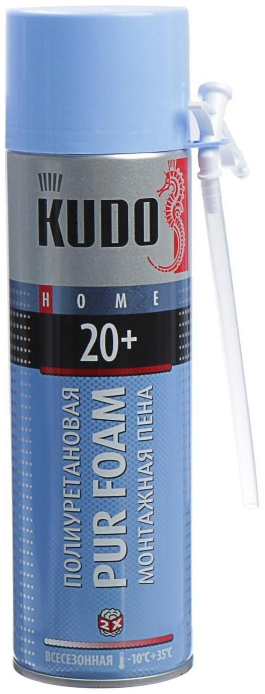 Монтажная пена KUDO HOME20+, адаптерная, всесезонная, выход 20 л, 650 мл