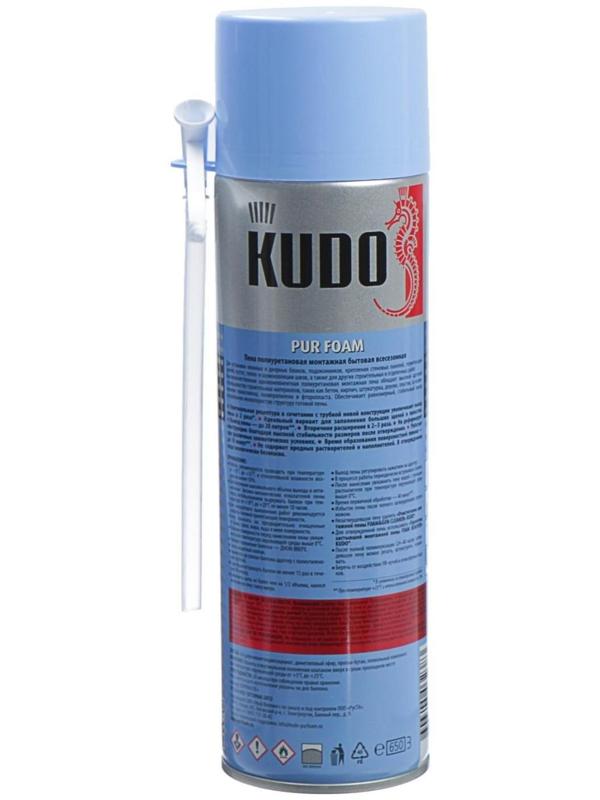 Монтажная пена KUDO HOME20+, адаптерная, всесезонная, выход 20 л, 650 мл