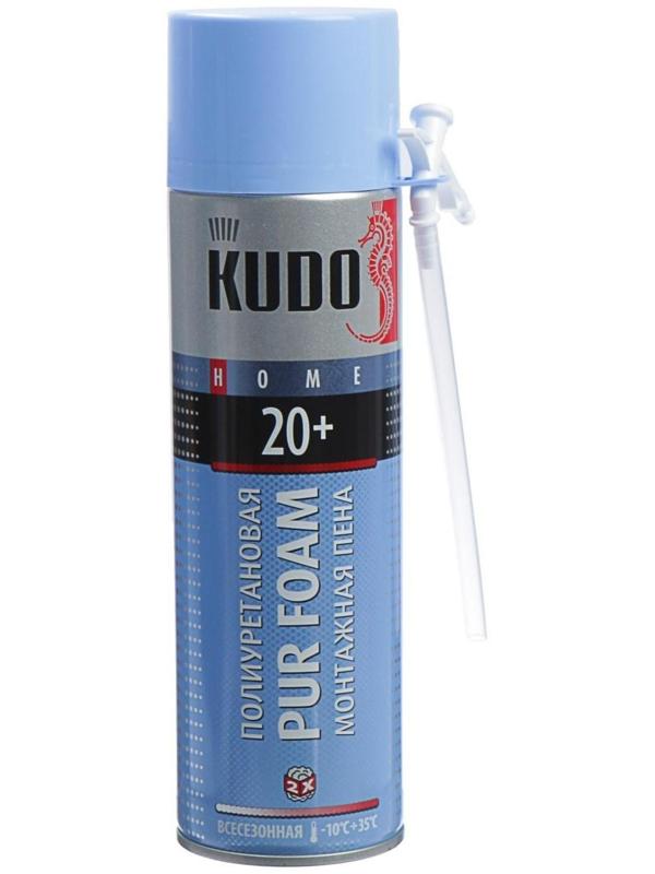 Монтажная пена KUDO HOME20+, адаптерная, всесезонная, выход 20 л, 650 мл