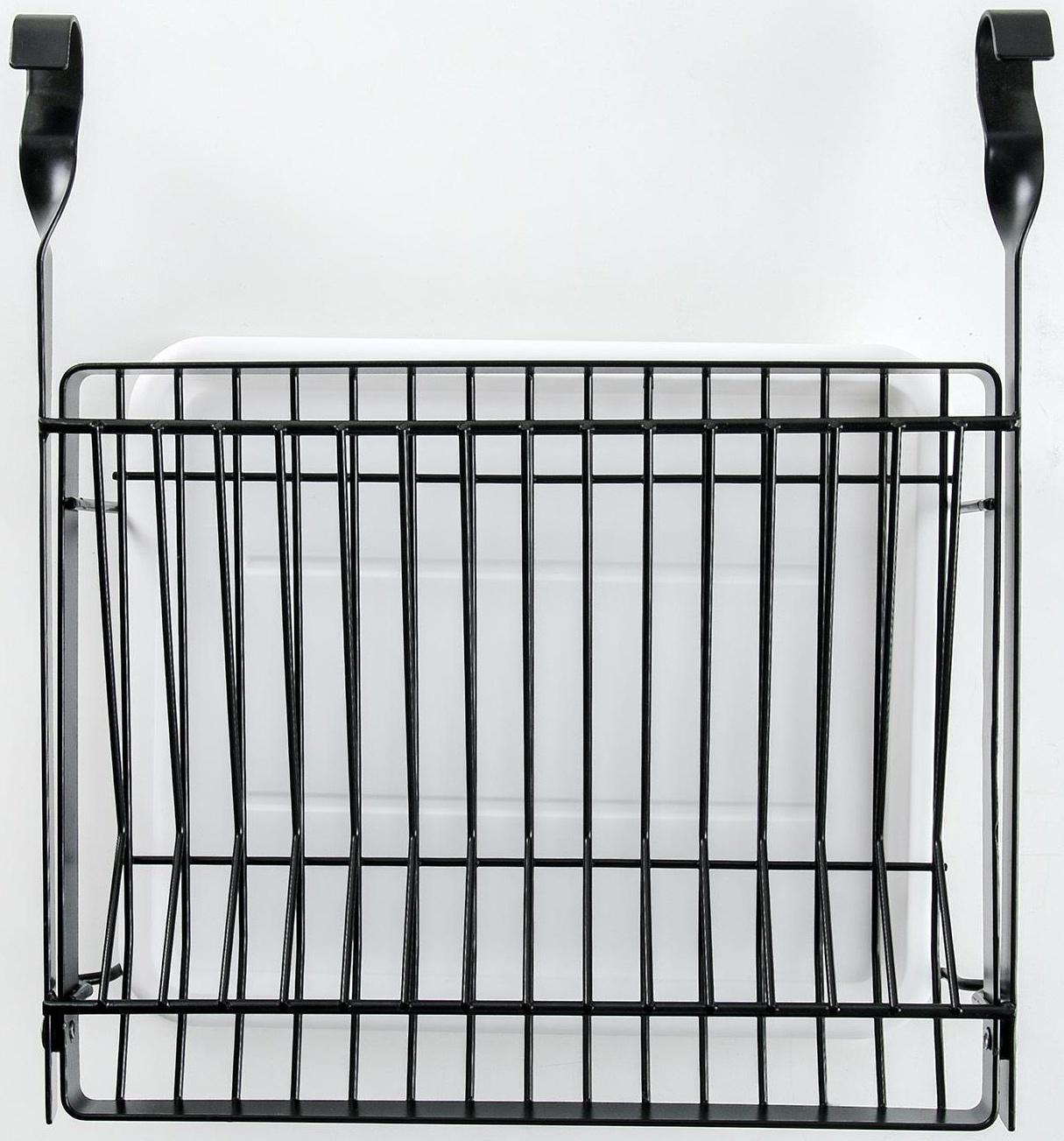 Полка на рейлинг с поддоном, 29,6×24×38 см, цвет чёрный