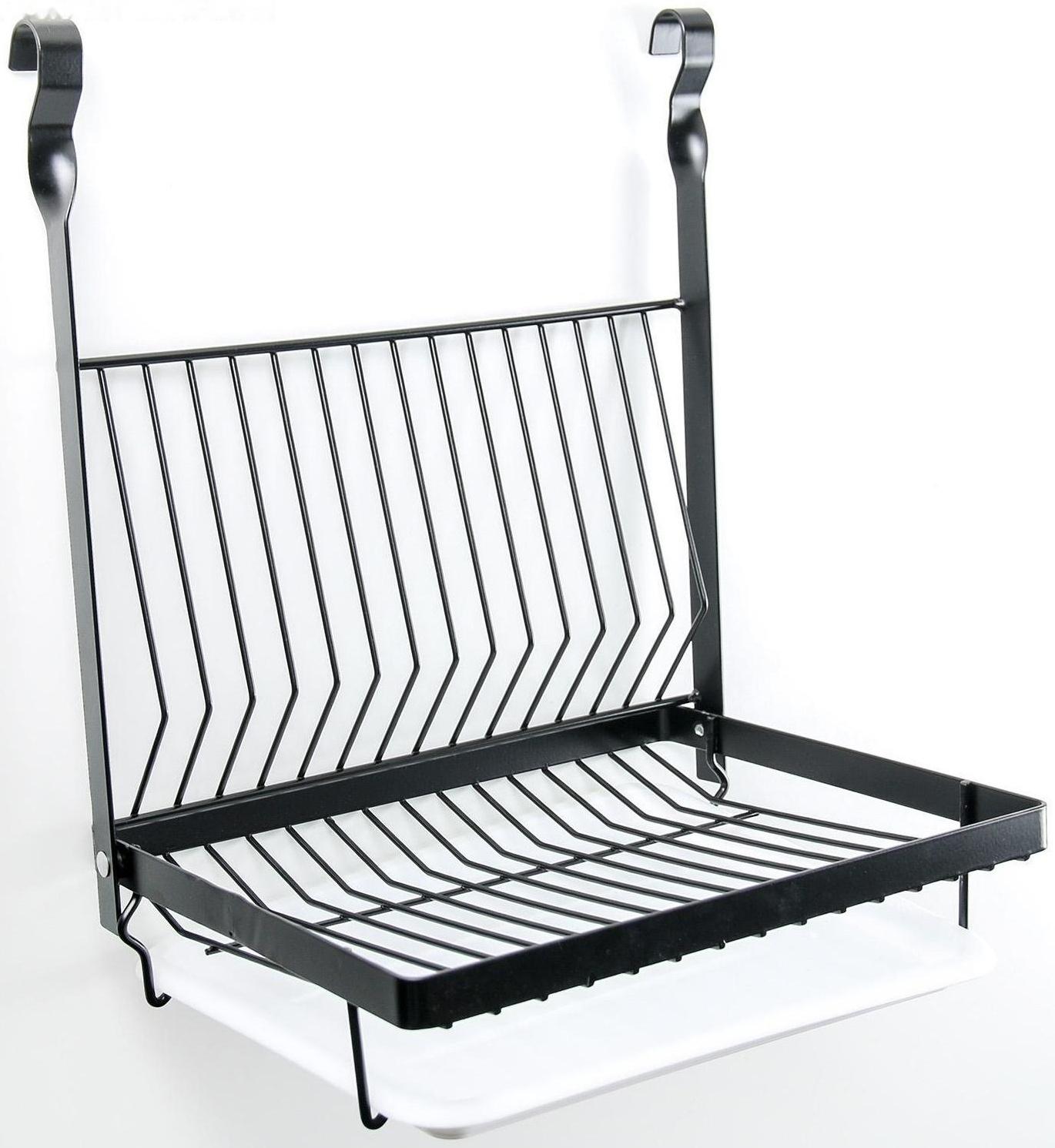 Полка на рейлинг с поддоном, 29,6×24×38 см, цвет чёрный