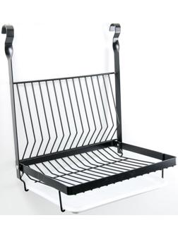 Полка на рейлинг с поддоном, 29,6×24×38 см, цвет чёрный