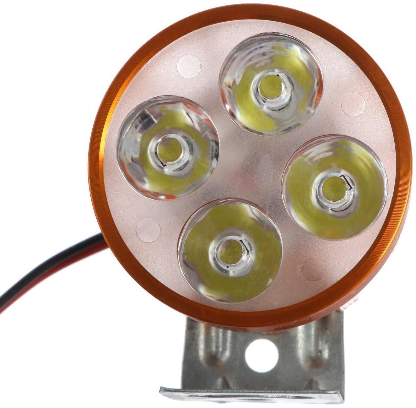 Фара cветодиодная для мототехники, 4 LED, IP67, 4 Вт, направленный свет