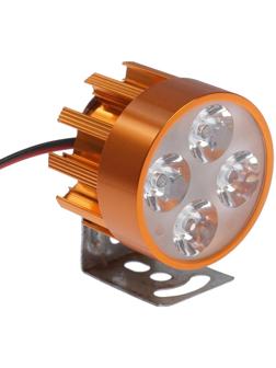 Фара cветодиодная для мототехники, 4 LED, IP67, 4 Вт, направленный свет