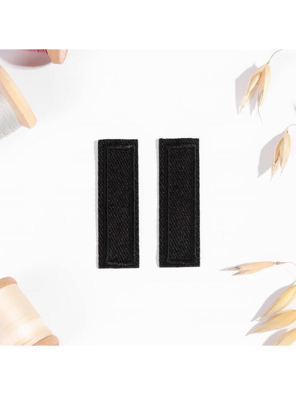 Заплатка для одежды «Прямоугольник», 4,2 × 1 см, термоклеевая, цвет чёрный