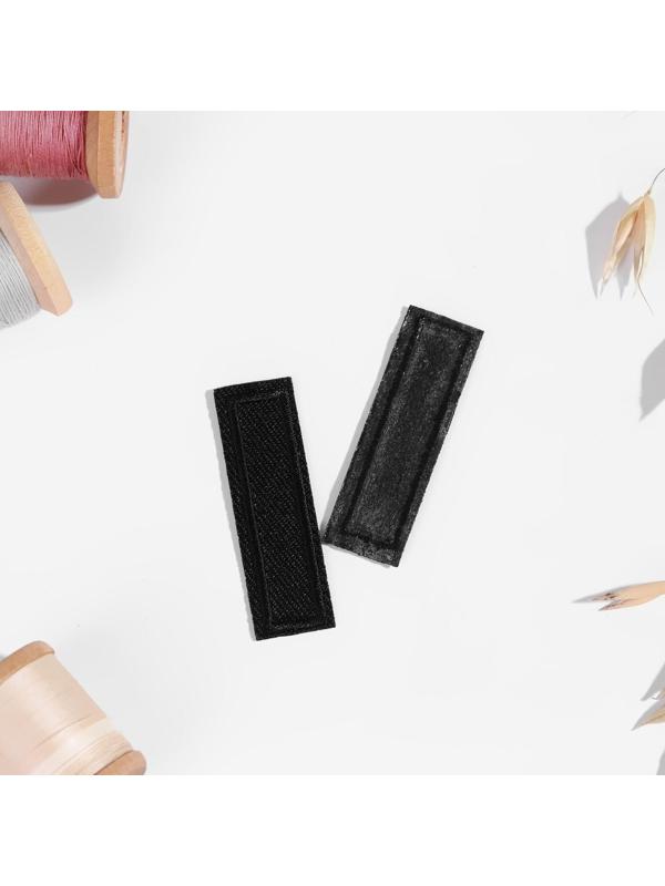 Заплатка для одежды «Прямоугольник», 4,2 × 1 см, термоклеевая, цвет чёрный