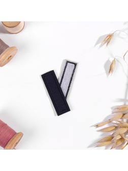 Заплатка для одежды «Прямоугольник», 4,2 × 1 см, термоклеевая, цвет тёмно-синий