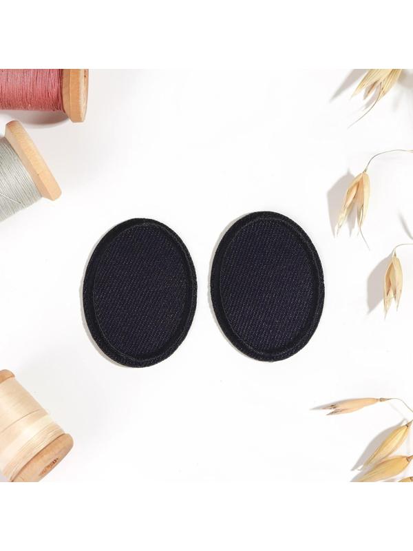 Заплатка для одежды «Овал», 4,2 × 3 см, термоклеевая, цвет тёмно-синий