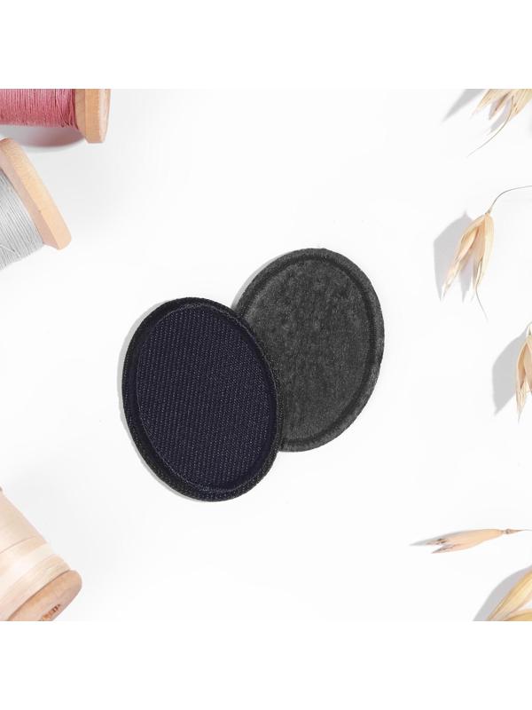 Заплатка для одежды «Овал», 4,2 × 3 см, термоклеевая, цвет тёмно-синий