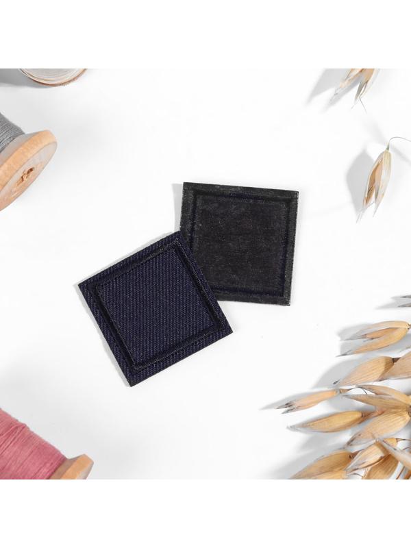 Заплатка для одежды «Квадрат», 2,6 × 2,6 см, термоклеевая, цвет тёмно-синий