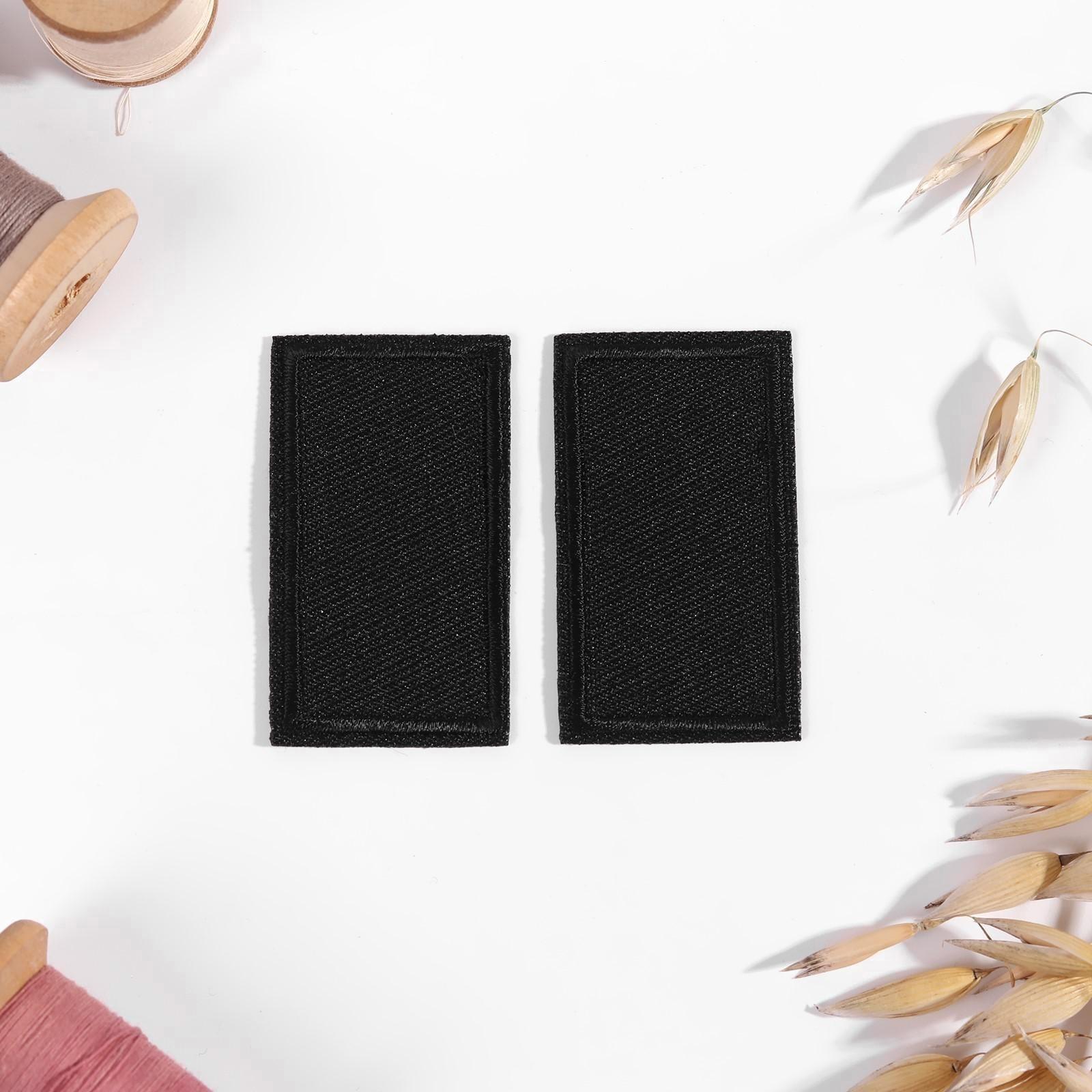 Заплатка для одежды «Прямоугольник», 4,5 × 2,5 см, термоклеевая, цвет чёрный