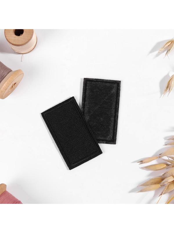 Заплатка для одежды «Прямоугольник», 4,5 × 2,5 см, термоклеевая, цвет чёрный