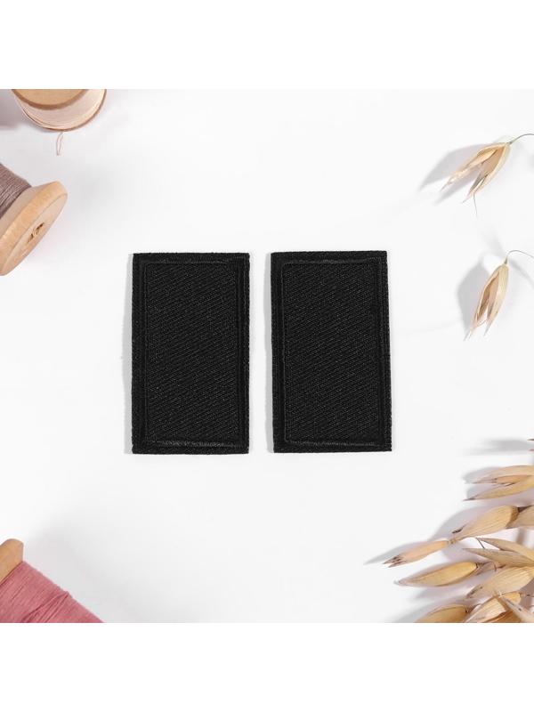 Заплатка для одежды «Прямоугольник», 4,5 × 2,5 см, термоклеевая, цвет чёрный