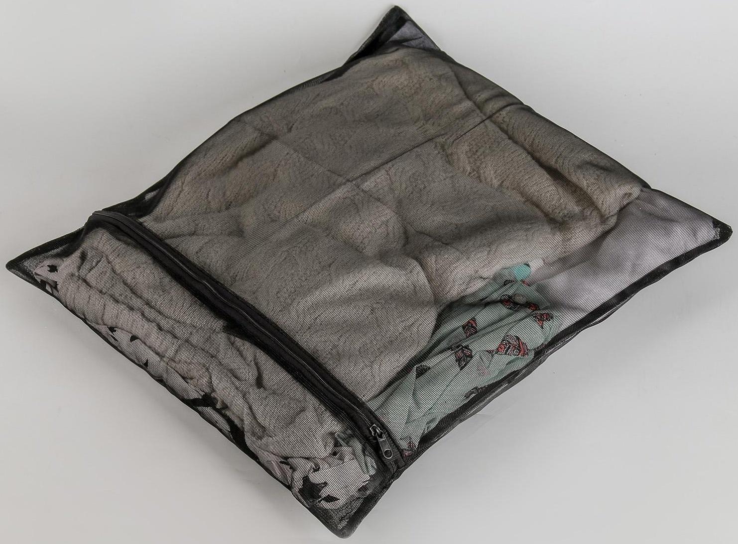 Мешок для стирки белья Доляна, 40×50 см, мелкая сетка, цвет чёрный