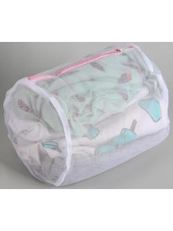 Мешок для стирки белья Доляна, 20×25 см, мелкая сетка, цвет белый