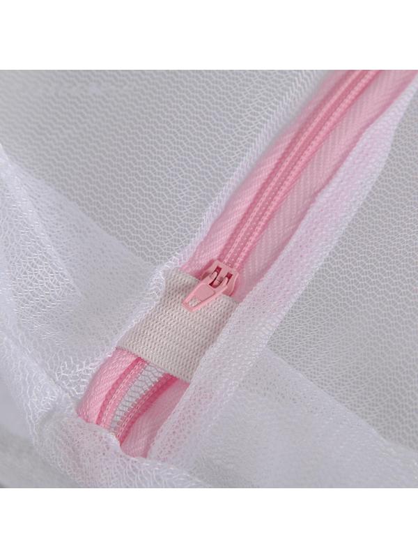 Мешок для стирки белья Доляна, 20×25 см, мелкая сетка, цвет белый