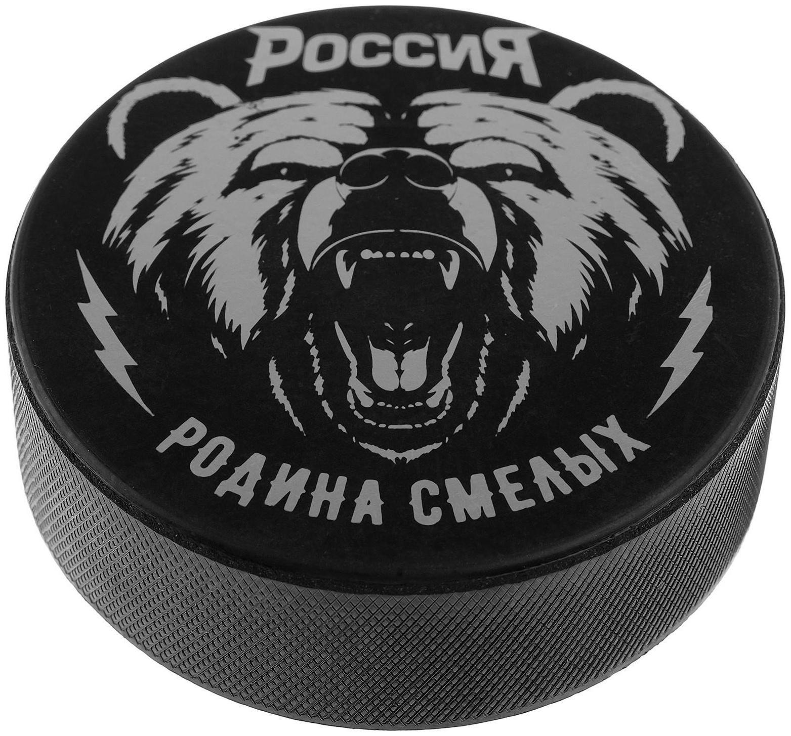 Шайба хоккейная взрослая «Россия», d=7,5 см, h=2,5 см, 170 г