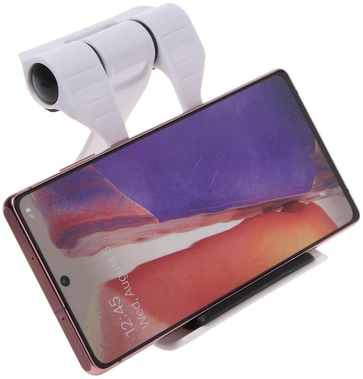 Подставка для телефона LuazON, складная, усиленная, регулируемая высота, бело/чёрная