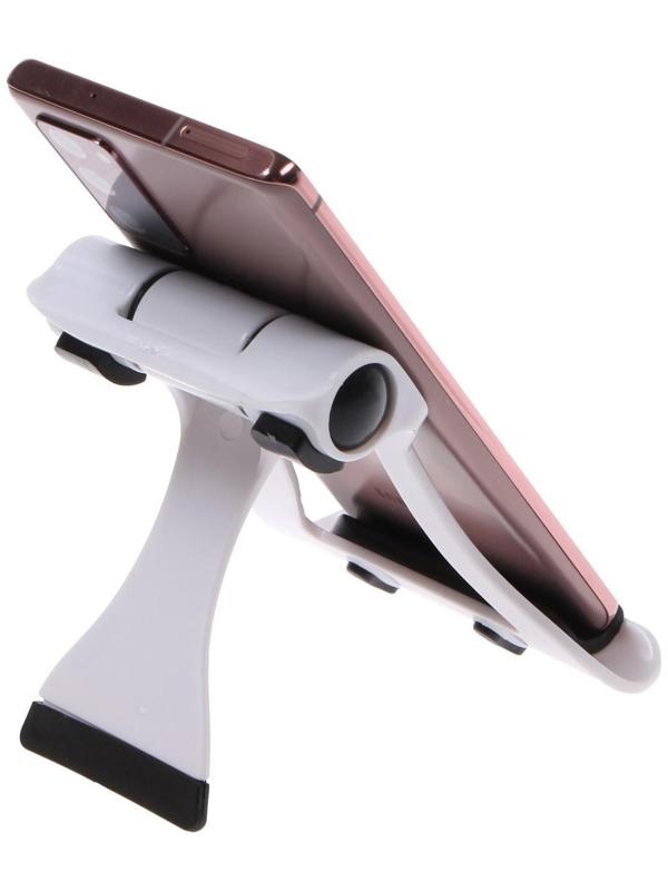 Подставка для телефона LuazON, складная, усиленная, регулируемая высота, бело/чёрная