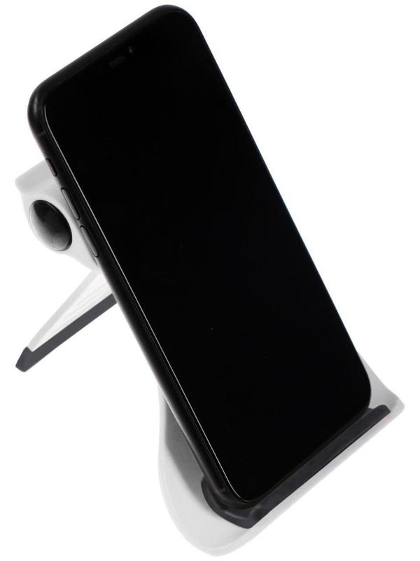 Подставка для телефона LuazON, складная, усиленная, регулируемая высота, бело/чёрная
