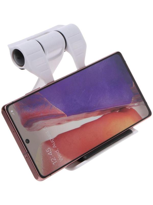 Подставка для телефона LuazON, складная, усиленная, регулируемая высота, бело/чёрная