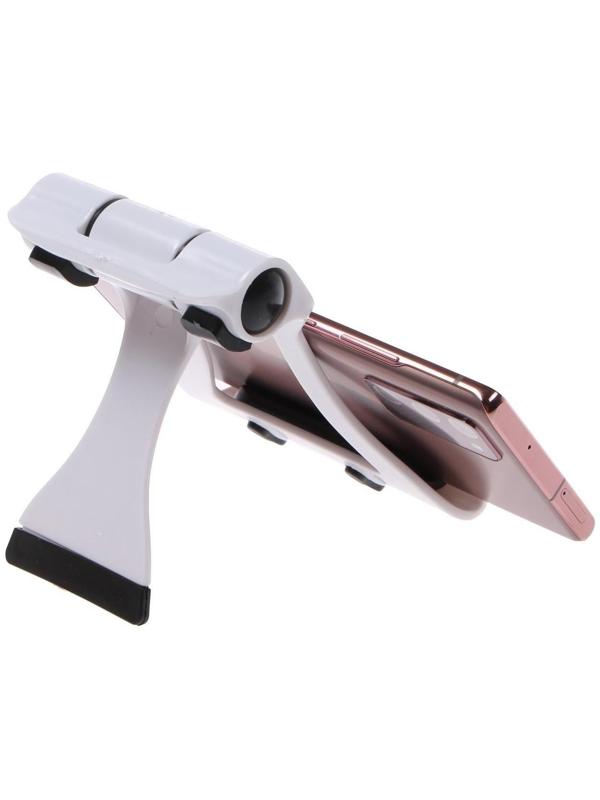 Подставка для телефона LuazON, складная, усиленная, регулируемая высота, бело/чёрная