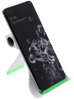 Подставка для телефона LuazON, складная, усиленная, регулируемая высота, бело/зелёная