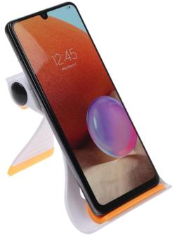 Подставка для телефона LuazON, складная, усиленная, регулируемая высота, бело/оранжевая