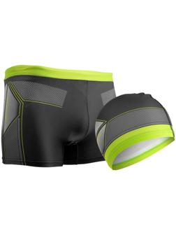 Плавки для мальчиков + шапочка, комплект, р. 26, рост 110 см, обхват 46-52 см