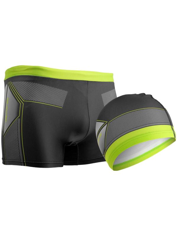 Плавки для мальчиков + шапочка, комплект, р. 26, рост 110 см, обхват 46-52 см