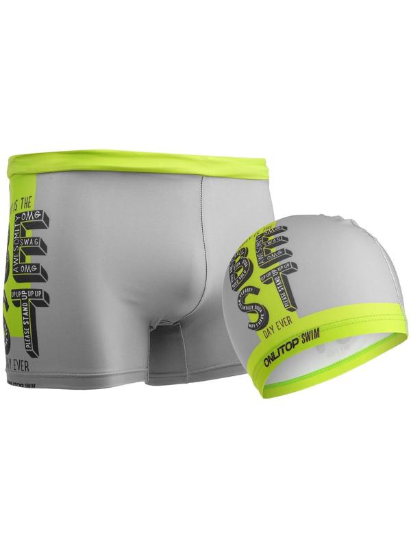 Плавки для мальчиков + шапочка, комплект, р. 26, рост 110 см, обхват 46-52 см