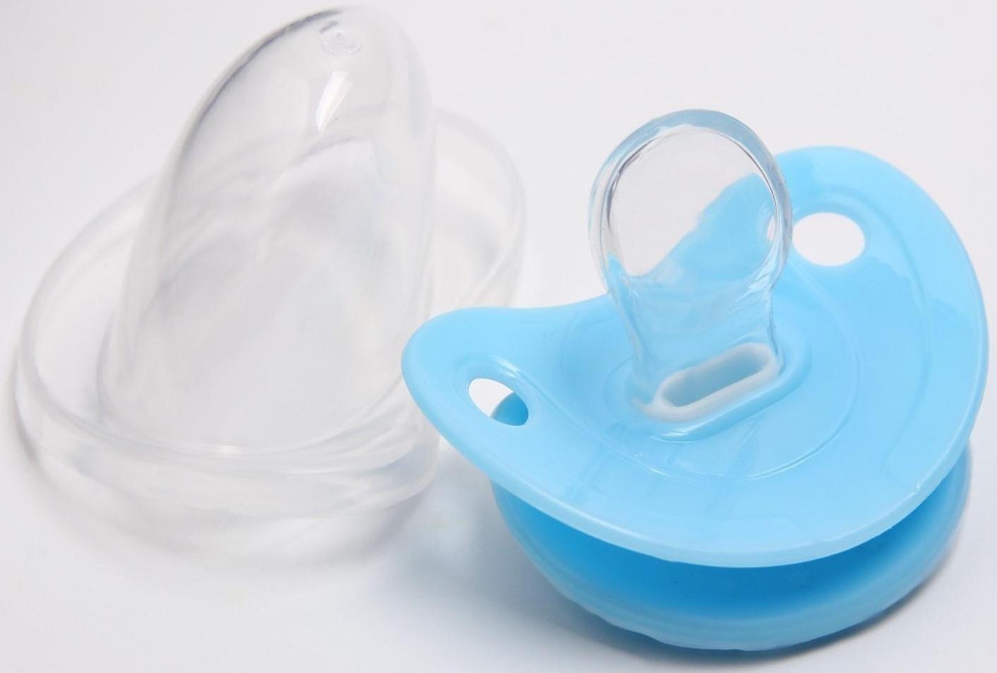 Пустышка с держателем, ортодонтическая, от 0 мес., виды и цвета микс / 1 шт.