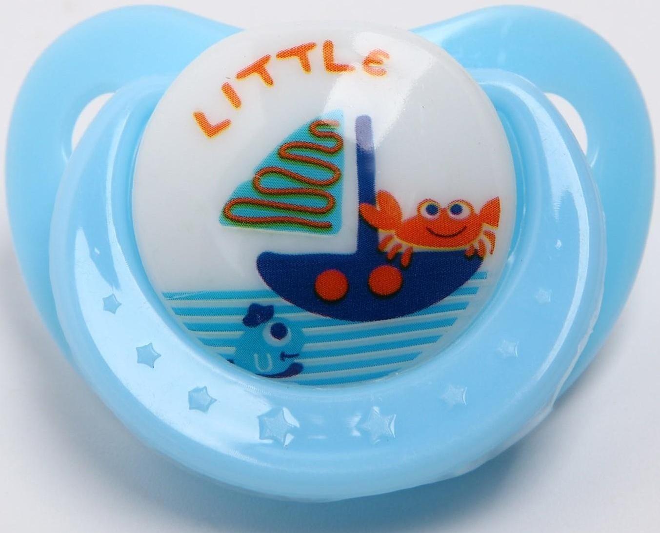 Пустышка с держателем, ортодонтическая, от 0 мес., виды и цвета микс / 1 шт.