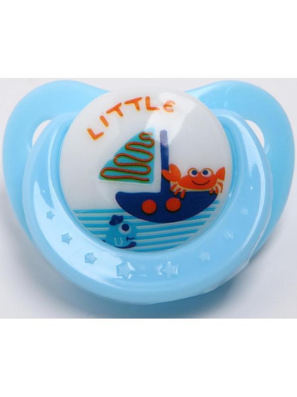 Пустышка с держателем, ортодонтическая, от 0 мес., виды и цвета микс / 1 шт.