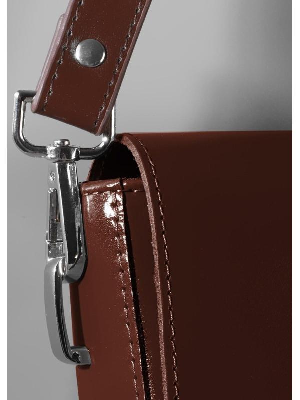 Ручка для сумки, с карабинами, 60 × 2 см, цвет коричневый