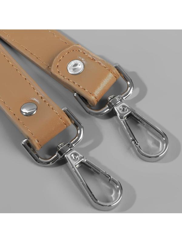 Ручка для сумки, с карабинами, 60 × 2 см, цвет светло-коричневый