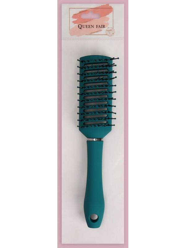 Расчёска массажная, вентилируемая, 5,5 × 23 см, цвет зелёный
