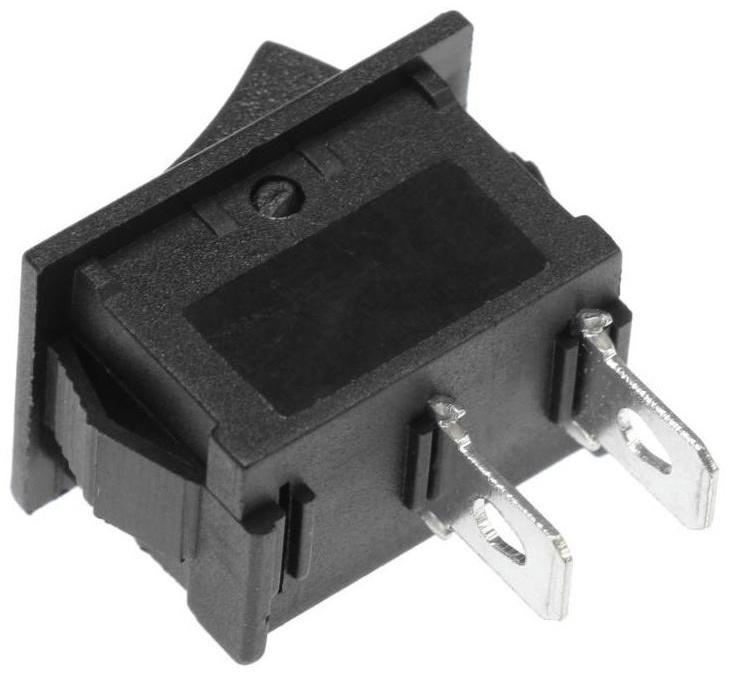 Клавишный выключатель, 250 В, 6 А, ON-OFF, 2c, черный