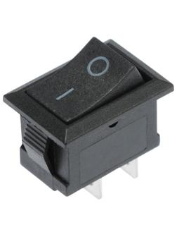 Клавишный выключатель, 250 В, 6 А, ON-OFF, 2c, черный